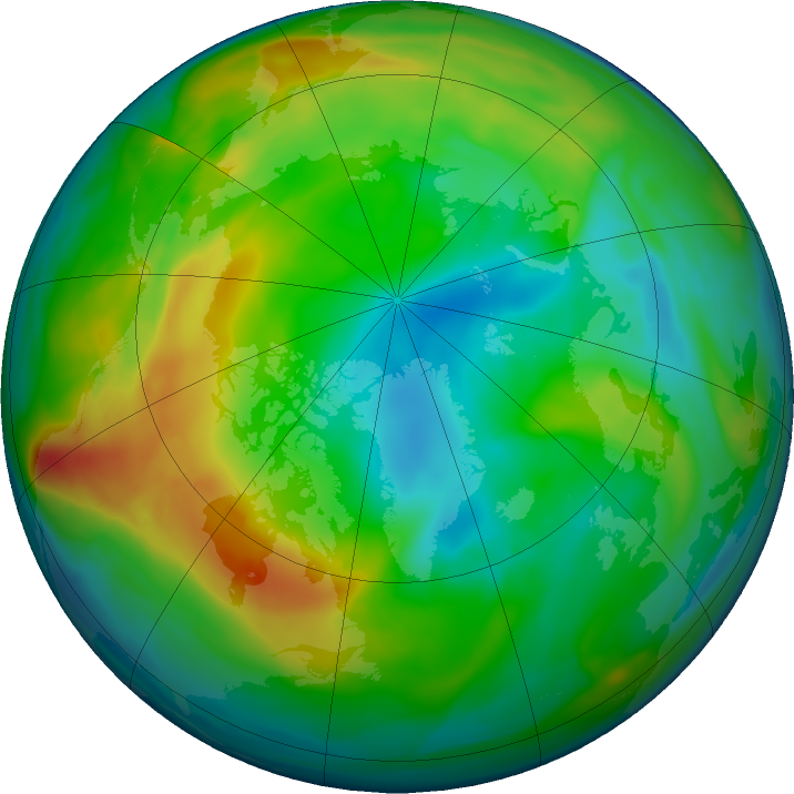 Arctic ozone map for 14 December 2021